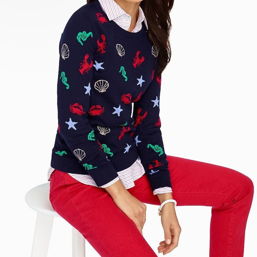 Talbots Down-By-The-Sea Nautical Knit Sweater M